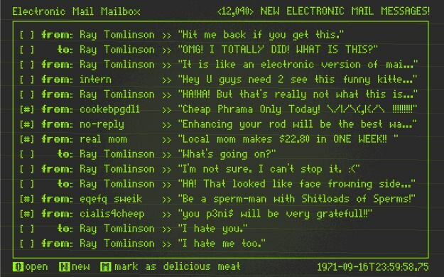 The first email was sent