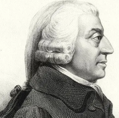 Aparición del liberalismo económico por Adam Smith