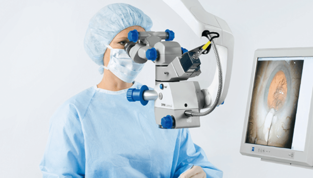 Utilización del microscopio en operación