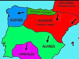 Penetración de vándalos, alanos y suevos en la Península Ibérica.