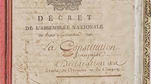 3 Septembre 1791 vote de la première constitution