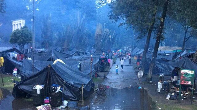 Comunidad Embera reclama sus derechos por medio de protestas en Bogota.