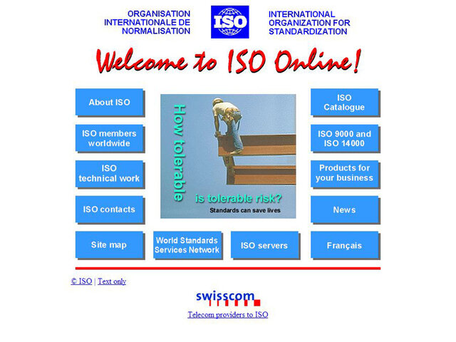 Primer sitio web de la ISO