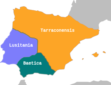 Reorganización de Hispania en Lusitania, Bética y Citerior