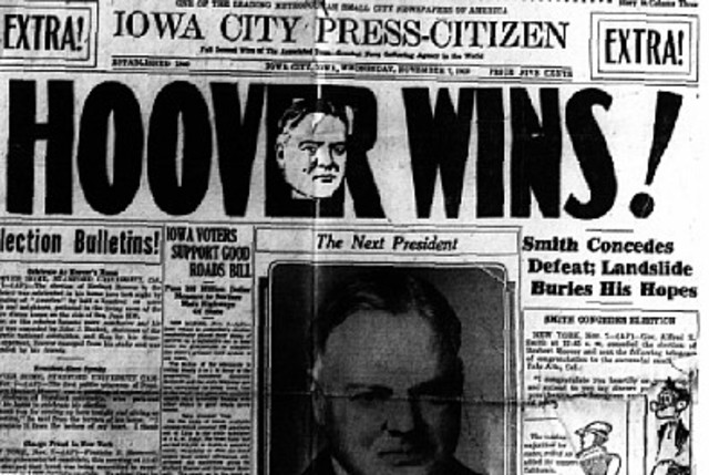Herbert Hoover elected President