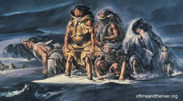 Travelers from the land bridge between Asia and North America came over at least 20,000 years ago.