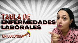 Primera tabla de enfermedades profesionales en colombia