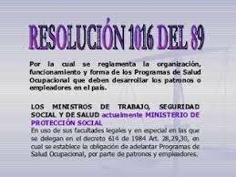 Resolución 1016 de 1989