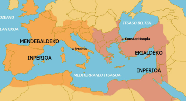 Erromatar Inperioaren zatiketa