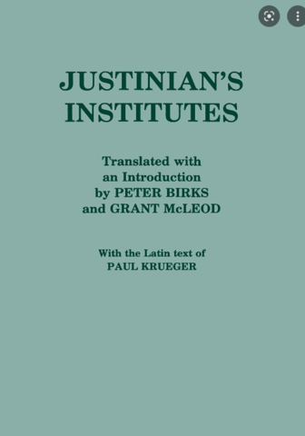 Publicación de las Instituciones de Justiniano