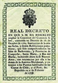 Establiment d'una certa liberalització en el comerç colonial