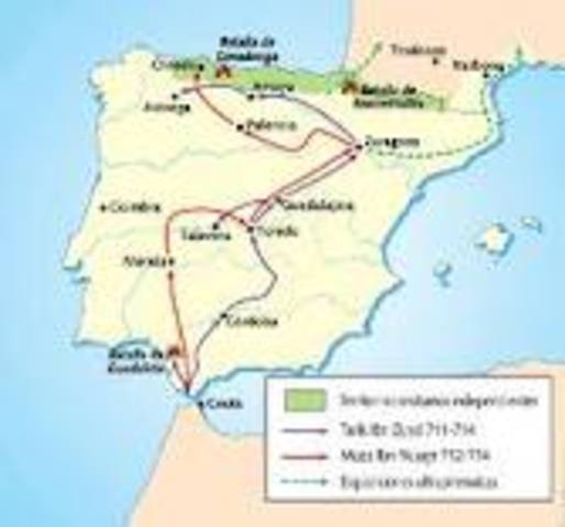 Ocupación de la península Ibérica por los musulmanes