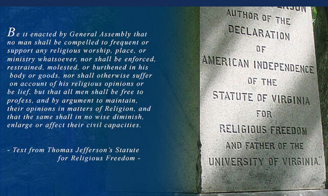 Virgina (and following states) Institution of the Statute of Religious Freedom