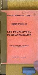 Ley Provisional de Sindicalización
