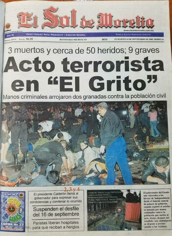 Atemptat al centre historic de Morelia.