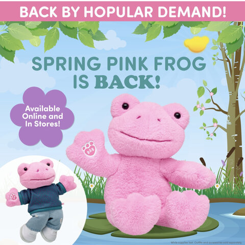 Spring pink frog