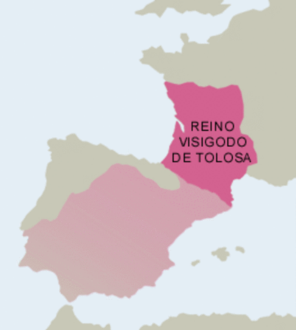 Reino visigodo con capital en Tolosa