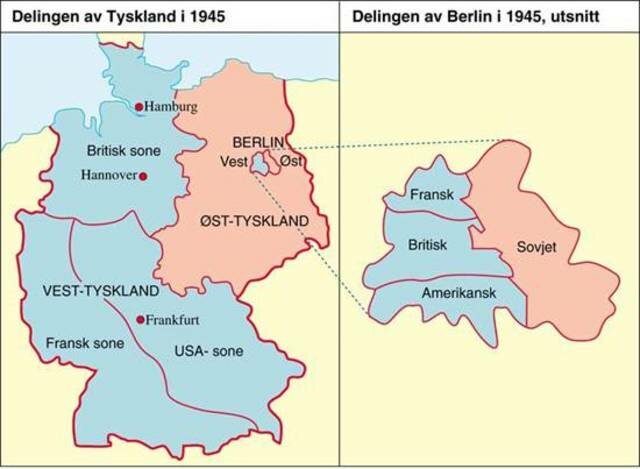 Delinga av Tyskland og berlinermurens oppbygging