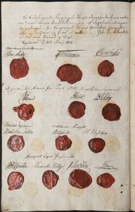 Riksforsamlingen undertegner Grunnloven