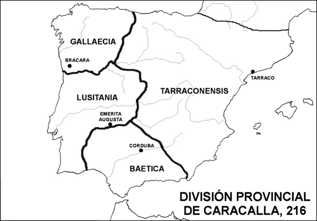 Reorganización de Hispania en Lusitania, Bética y Citerior