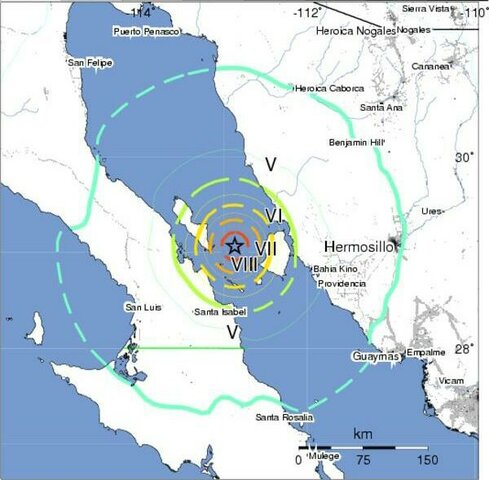 sismo en el suroeste de Cihuatlán, Jalisco