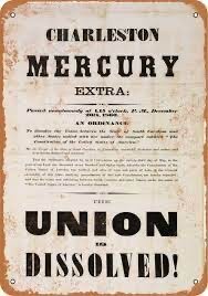 South Carolina secedes from the United States