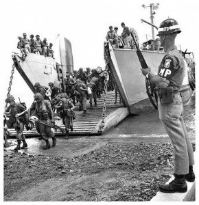 First US troops are sent to Vietnam for the first time.