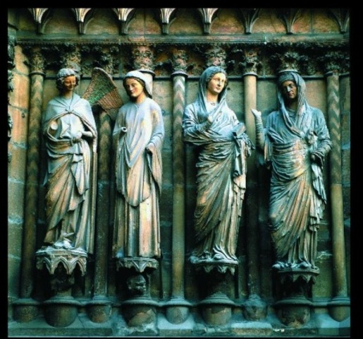 Jamb figures, west portals, Reims Cathedral