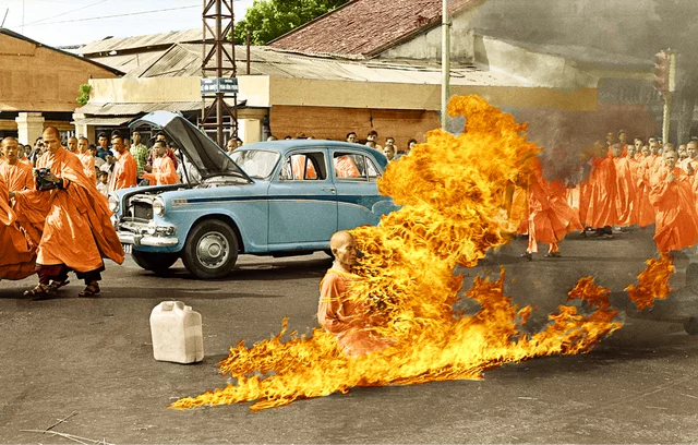 Buddhist monk burned himself to death