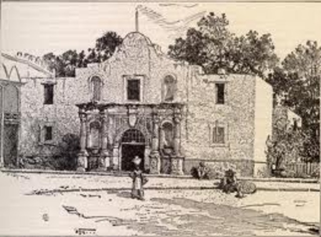 The Battle of the Alamo is lost by Texas