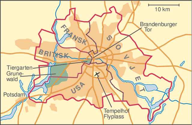 Berlinmuren - deling av Tyskland
