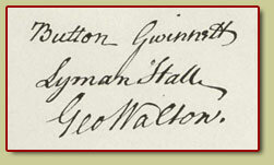 GA History: Georgia signs the Declaration of Independence from Britain.