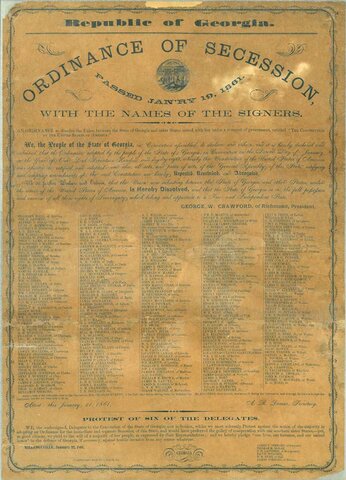 GA History: Georgia Secedes From the Union