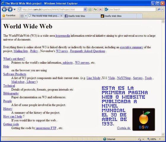La primera página web