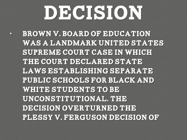 Brown vs Board of Education