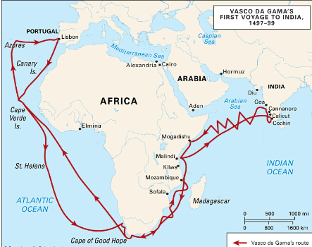 Vasco de Gama first sail to Africa