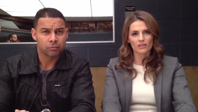 Did @Jon_Huertas just steal a kiss from @Stana_Katic?!