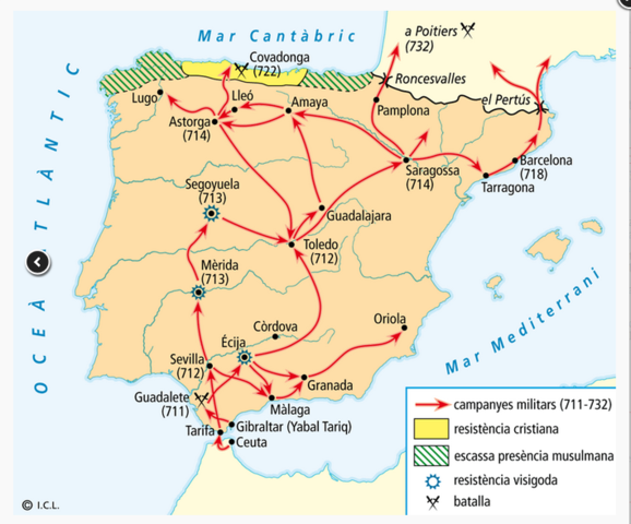 Els àrabs entren a la península Iberica
