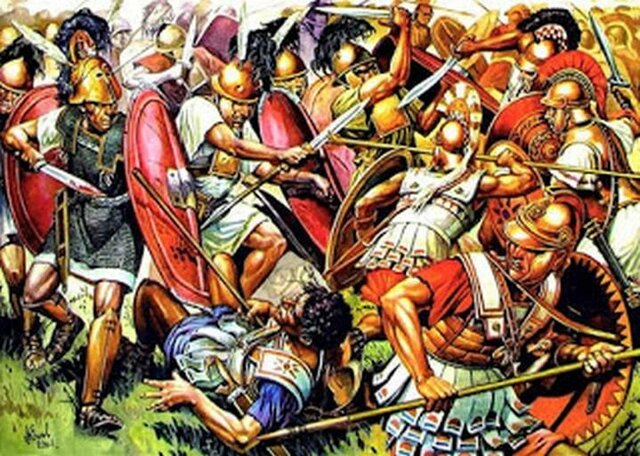 Roma interviene in Grecia per "liberare" le poleis dai macedoni (battaglia di Pidna)