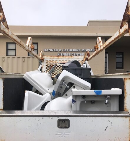 Final pieces of the Bathroom are thrown out