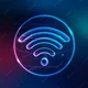 Vector icono tecnologia internet inalambrico neon sobre fondo degradado 53876 112183