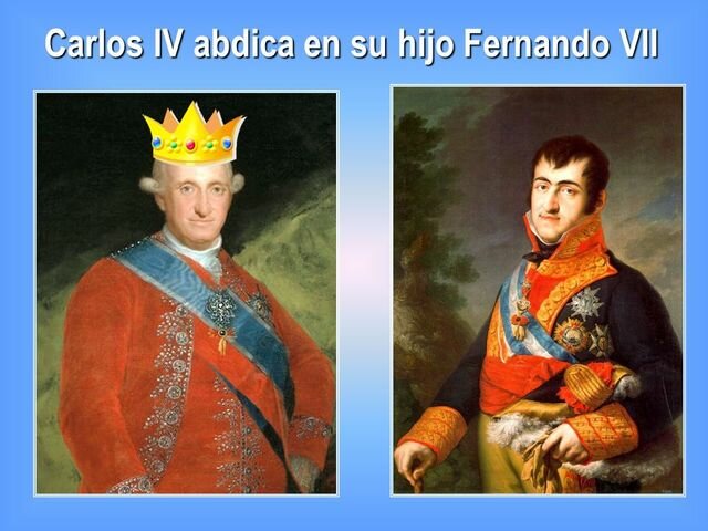 Carlos IV abdica en Fernando VII