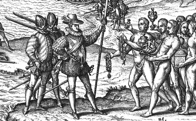 Columbus brings Africans to Spain to be field workers
