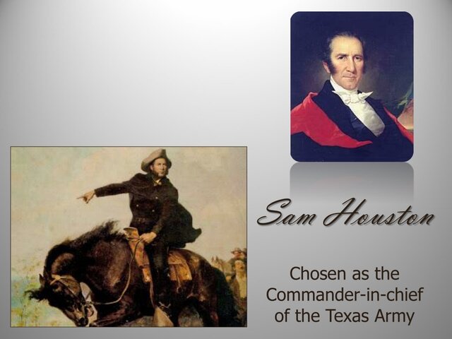 Sam Houston had his complete trained army