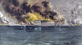 Timeline:  April 12, 1861.The attack on Fort Sumter The federal troops at Fort Sumter had been isolated when South Carolina had seceded from the Union