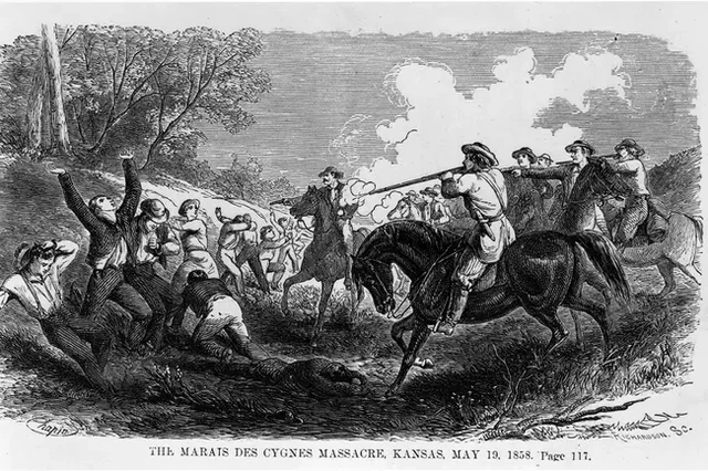 1856: 'Bleeding Kansas' Riots Shock Northerners- .