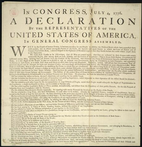 The declaration of independence was approved