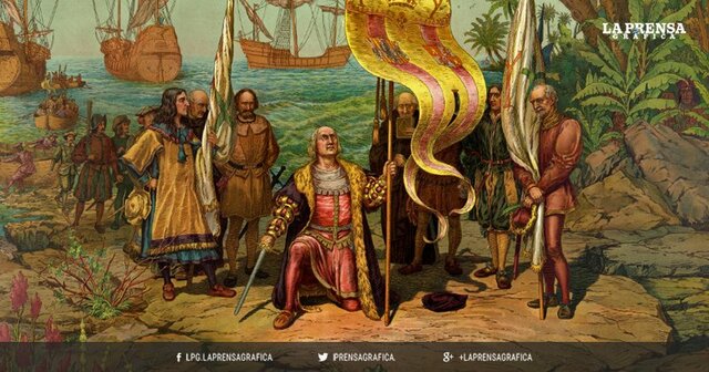 Llegada Colon a la Isla de Guanahani