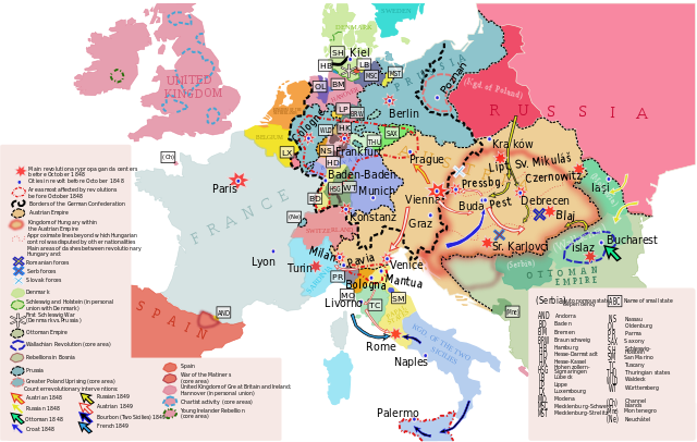 Revolucions democràtiques a França i en altres països de l'Europa occidental.