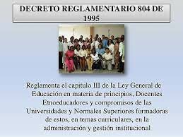 Decreto 804 de 1995 sobre la Ley de Educación